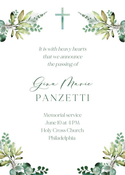 Sprouting faith - memorial card