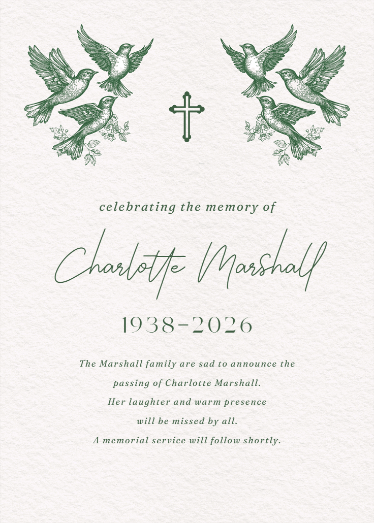 Traditional border - memorial card