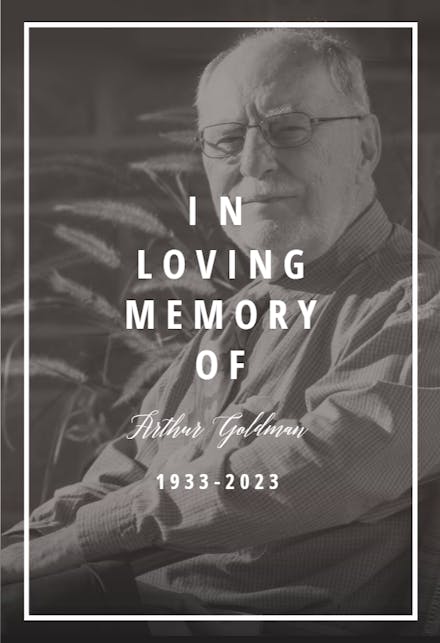 White frame - Memorial Card