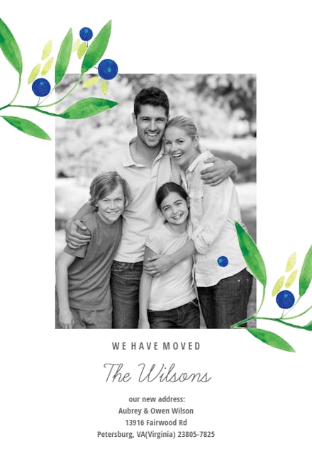 Blueberry fields - Moving Announcement