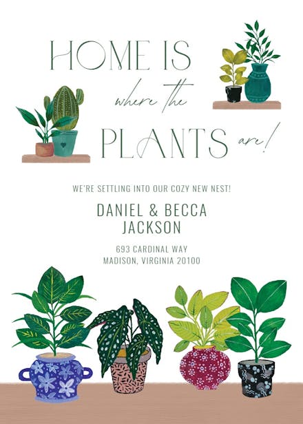 Botanical bliss - moving announcement