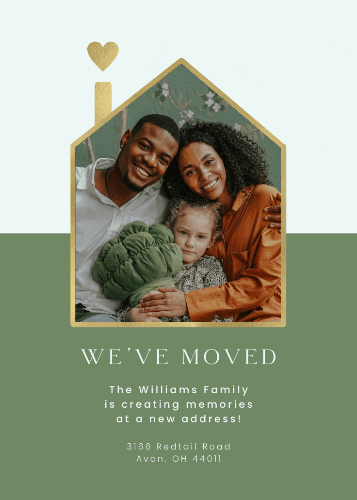 Love lives here - moving announcement