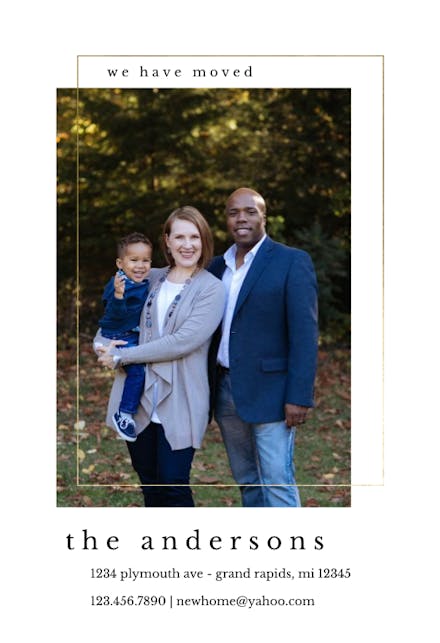 Lux photo frame - moving announcement