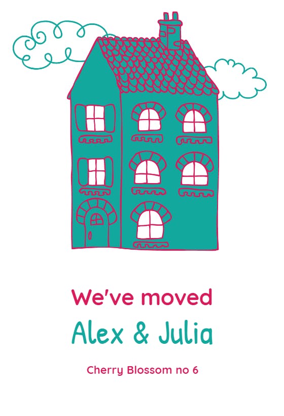 New cozy home - moving announcement