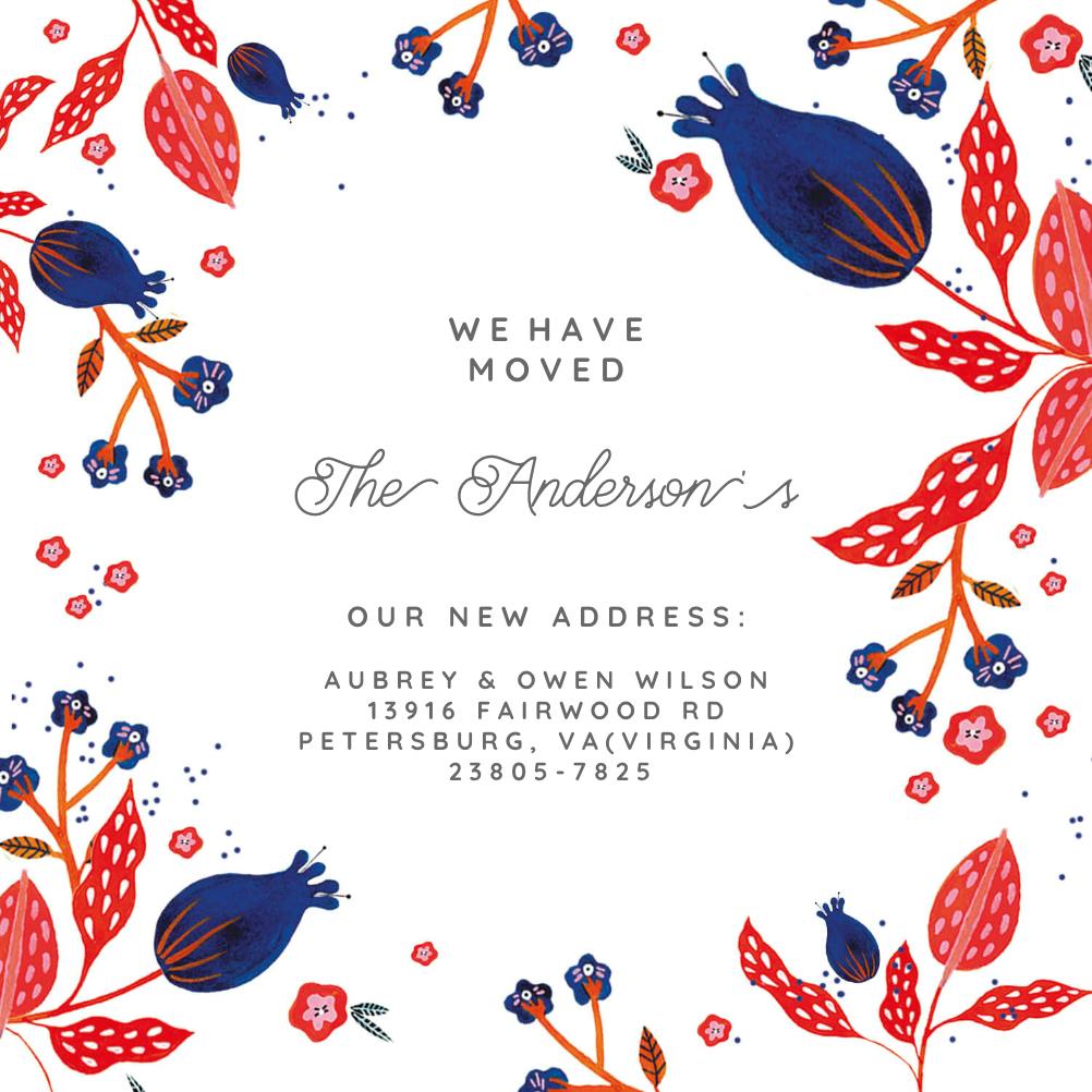 Rustic floral - moving announcement