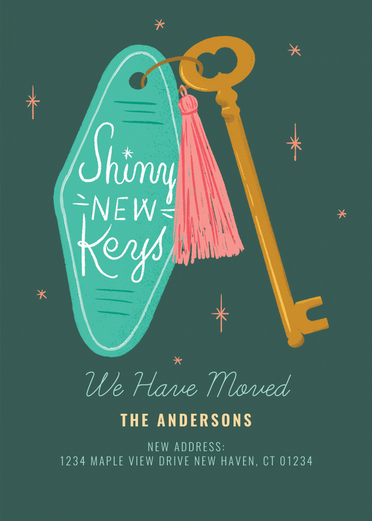 Shiny new keys - moving announcement