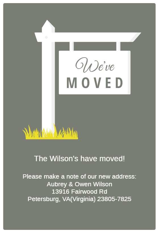 We've moved sign - moving announcement