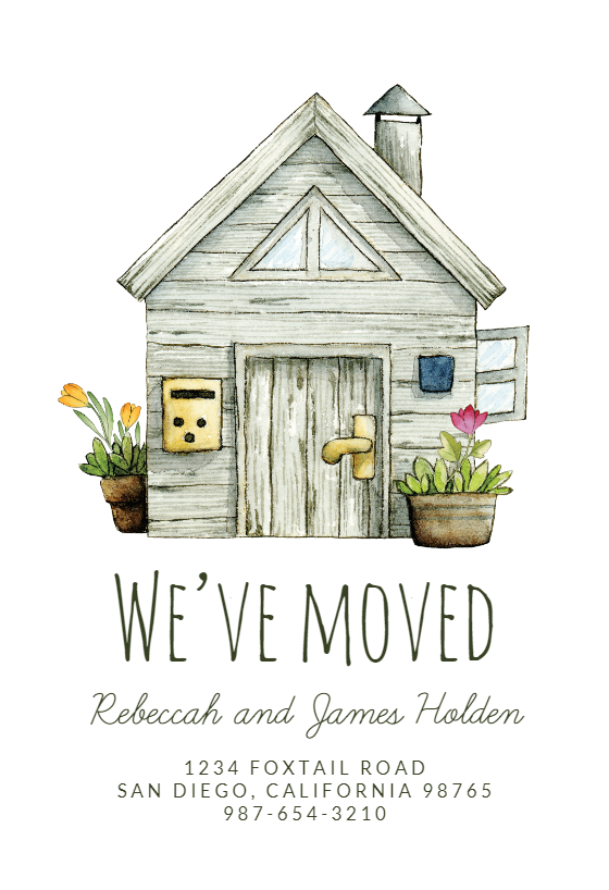 Our new home phone template New address ecard Moving announcement photo ecard We've moved digital card