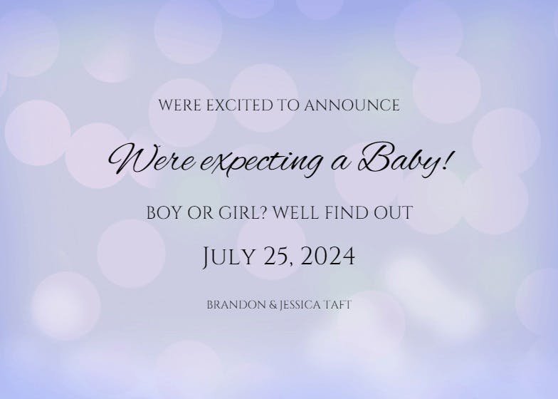 Baby’s coming -  announcement card template
