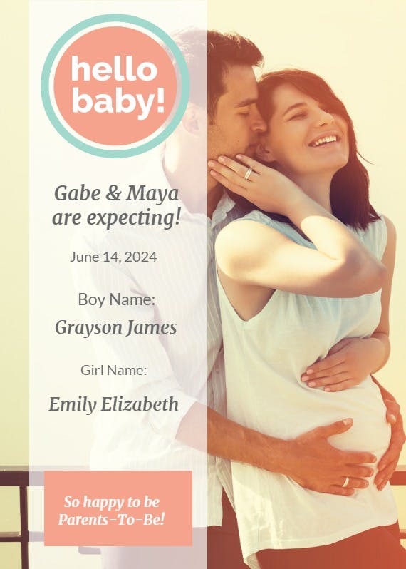 Baby’s coming magazine -  announcement card template