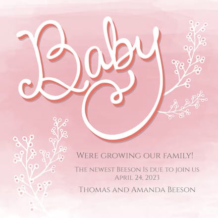 Baby Blossoms - Pregnancy Announcement
