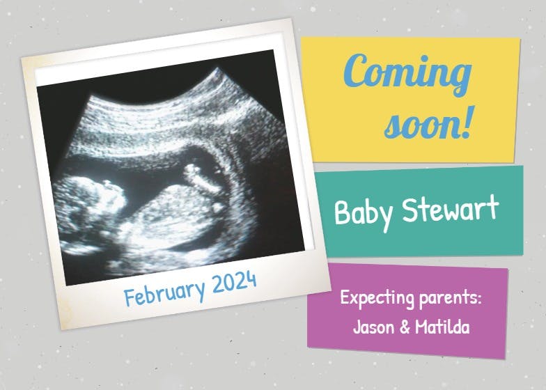 Baby in belly -  announcement card template