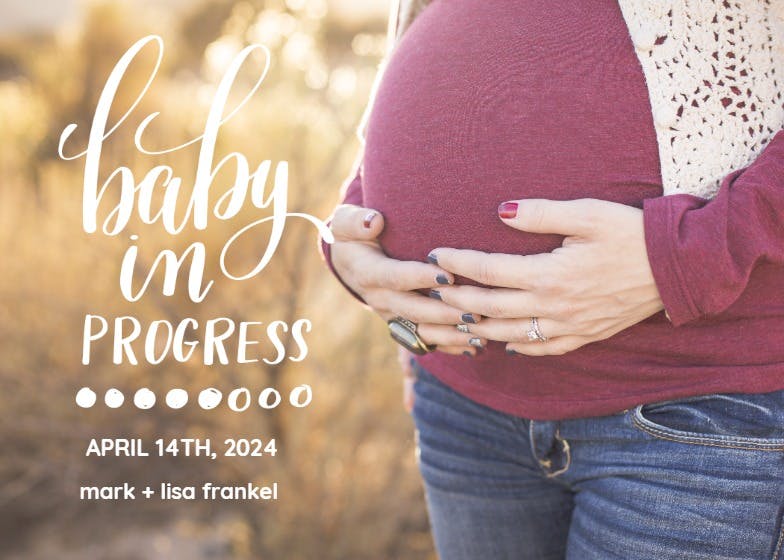 Baby in progress - pregnancy announcement