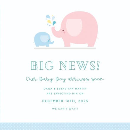 Big news boy - pregnancy announcement