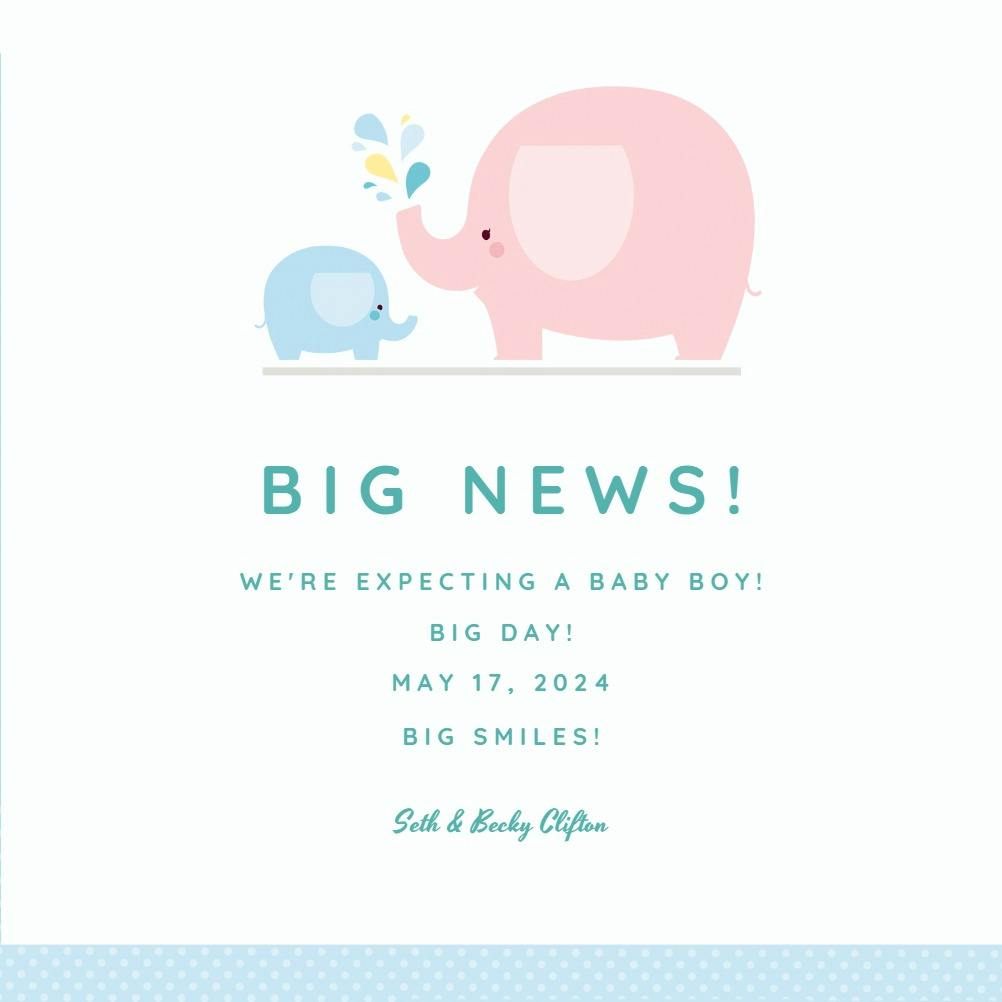 Big news boy - pregnancy announcement
