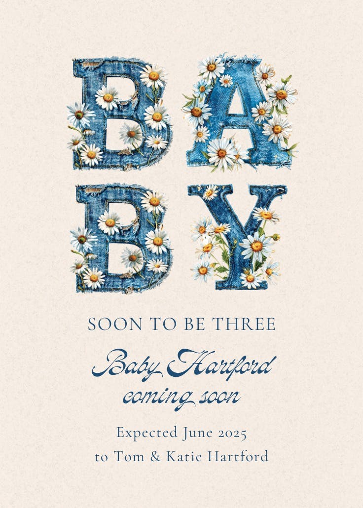 Blue jeans baby - pregnancy announcement