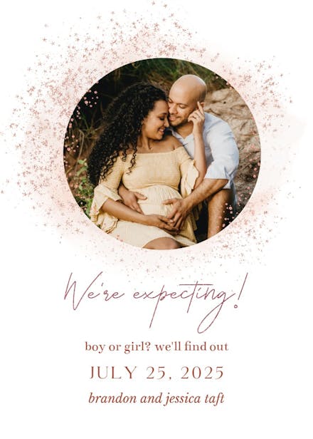 Blush gold spots - pregnancy announcement