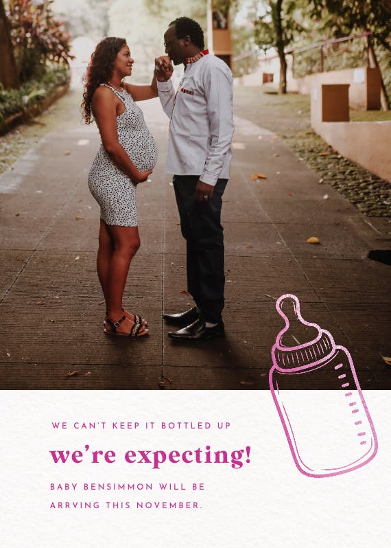 Bottled up - pregnancy announcement