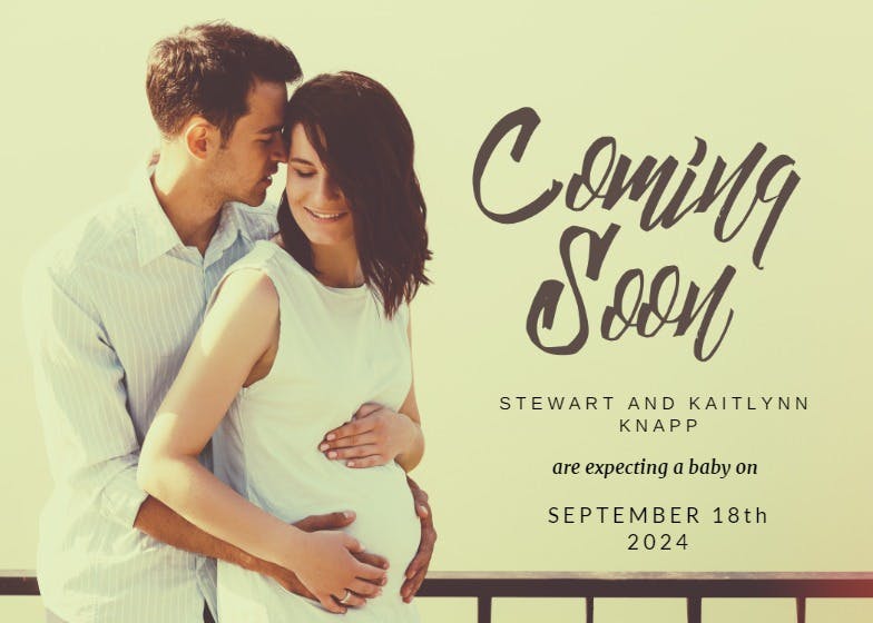 Coming soon -  anuncio para embarazo