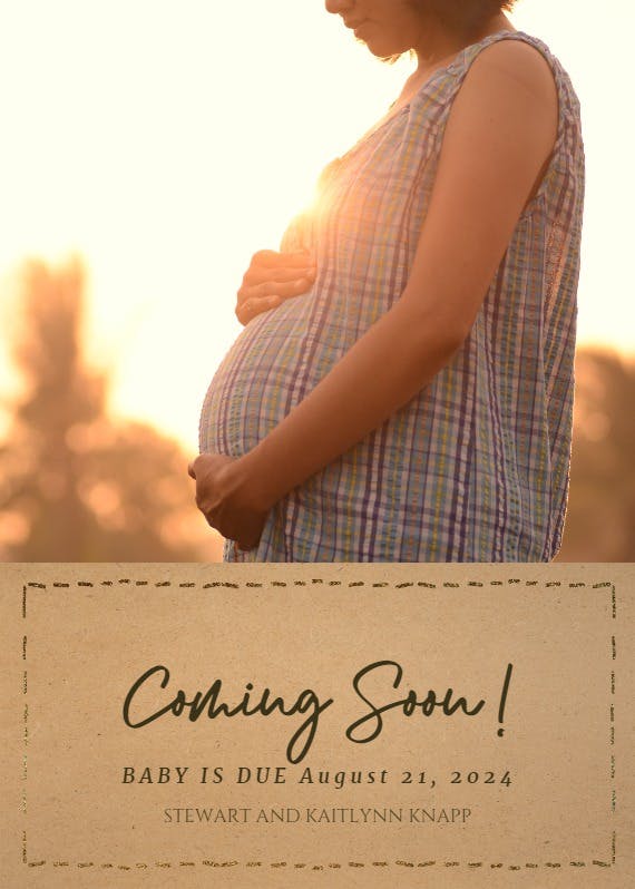 Dotted border -  anuncio para embarazo