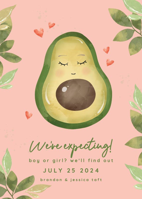 Expeting avocado - pregnancy announcement
