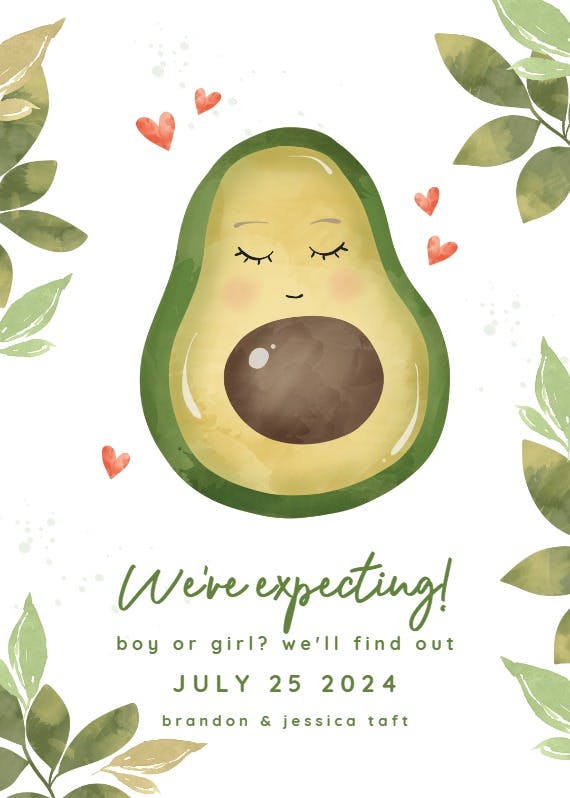 Expeting avocado -  anuncio para embarazo