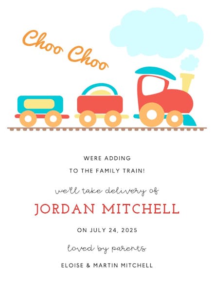 Family train - pregnancy announcement