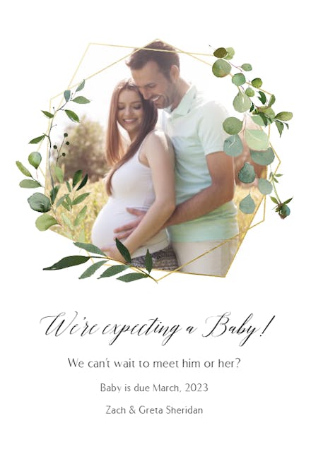 Geometric Eucalyptus - Pregnancy Announcement