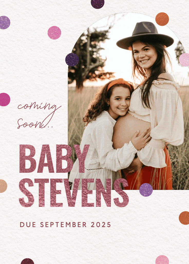 Glitter baby bliss - pregnancy announcement
