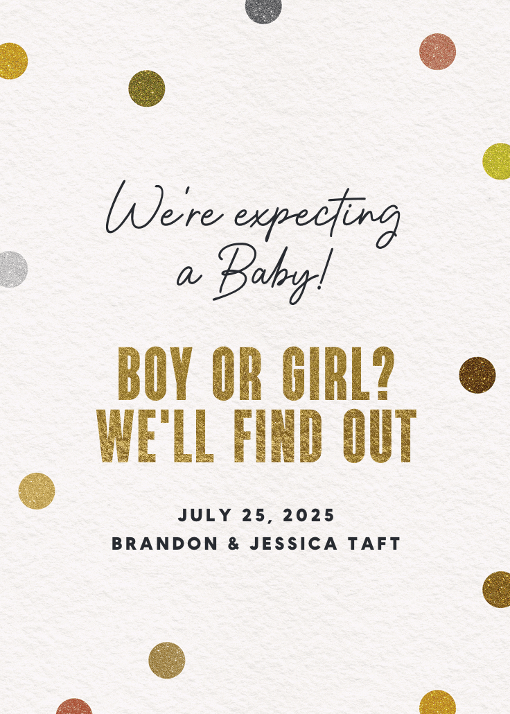Glitter baby delight - pregnancy announcement