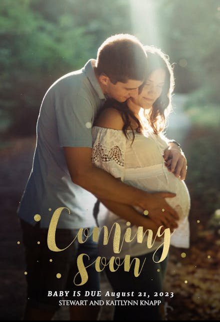Golden Lettering - Pregnancy Announcement