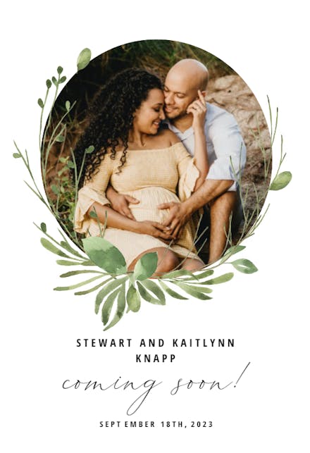 Greenery wreath - Pregnancy Announcement