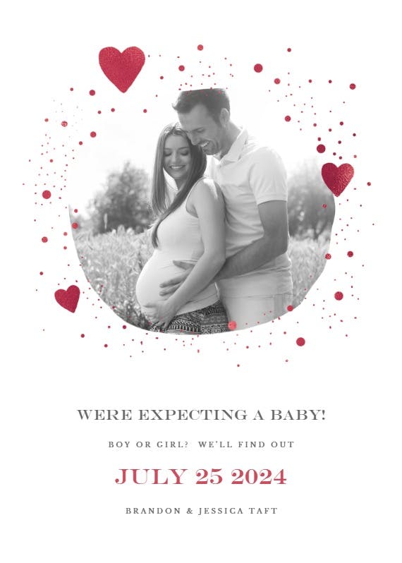 Hearts and dots -  anuncio para embarazo