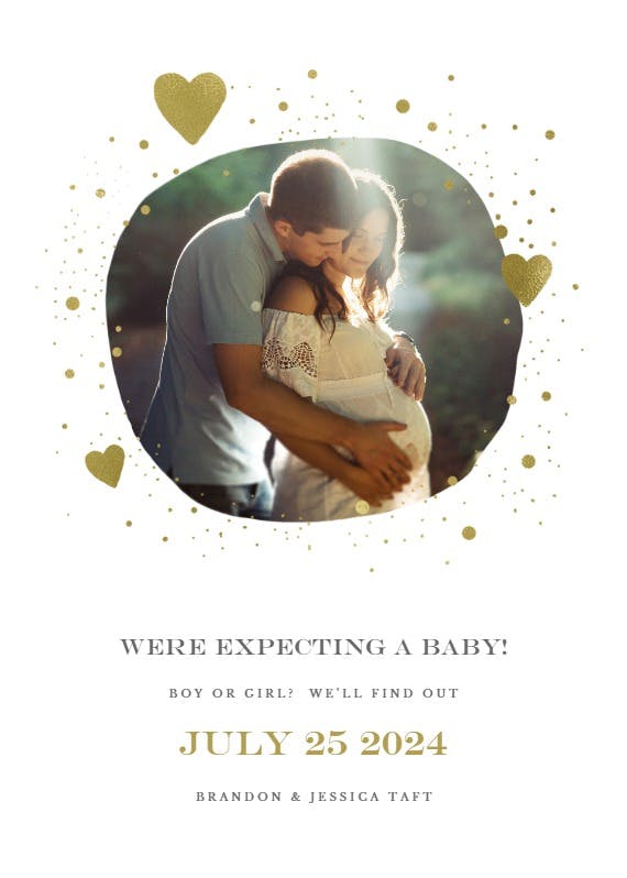 Hearts and dots - pregnancy announcement