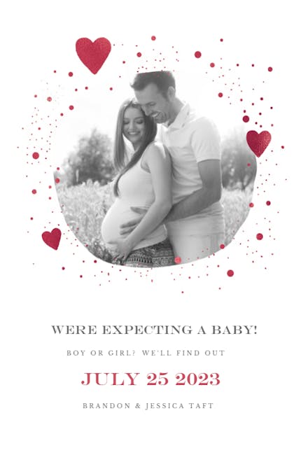 Hearts and Dots - Pregnancy Announcement