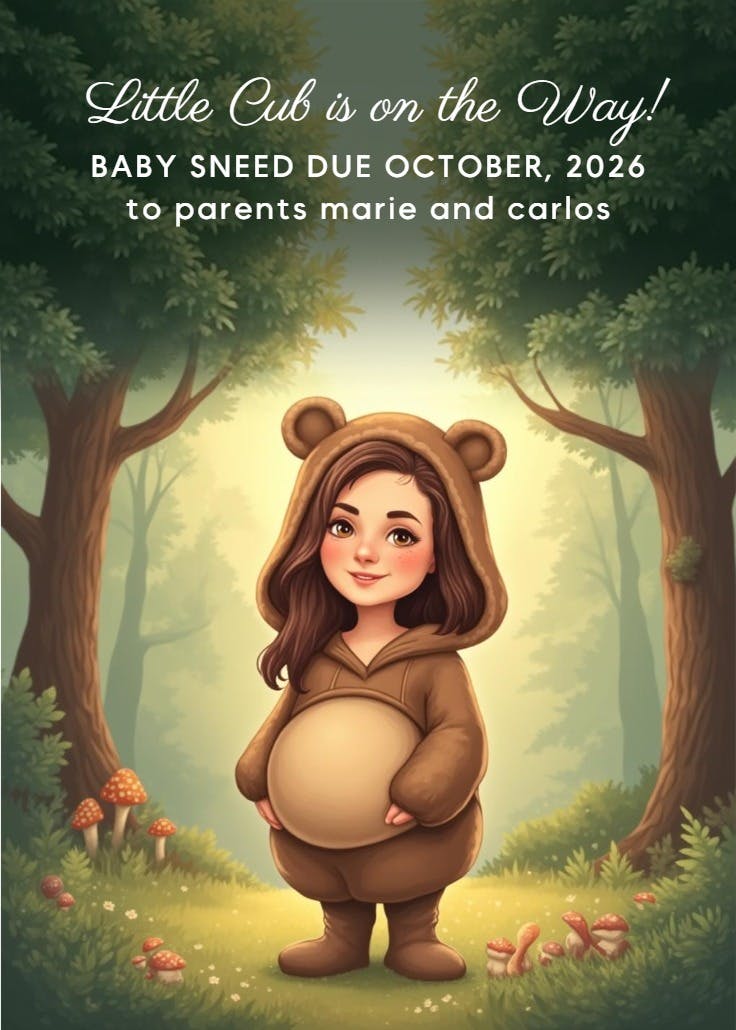 Little cub on the way - pregnancy announcement