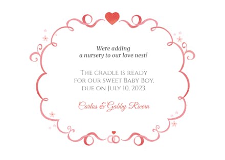 Love Nest Addition White - Anuncio Para Embarazo