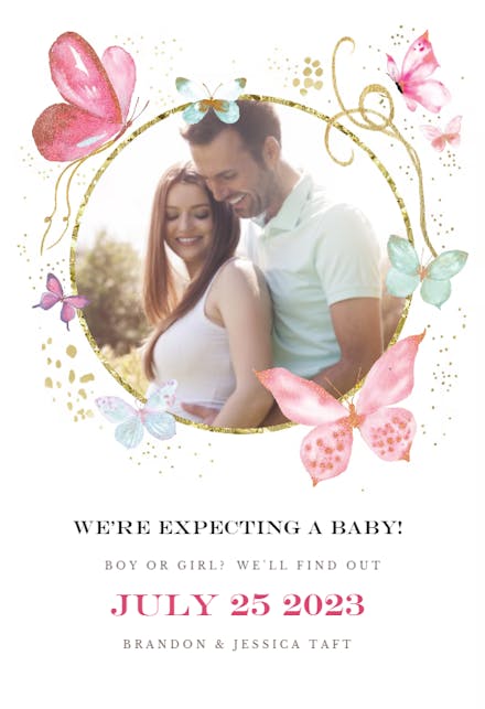 Magical butterflies photo - Pregnancy Announcement