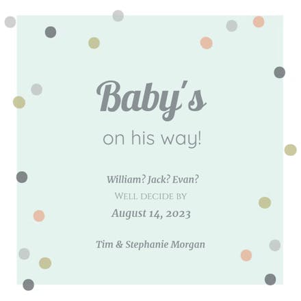 Download On His Way Pregnancy Announcement Template Free Greetings Island