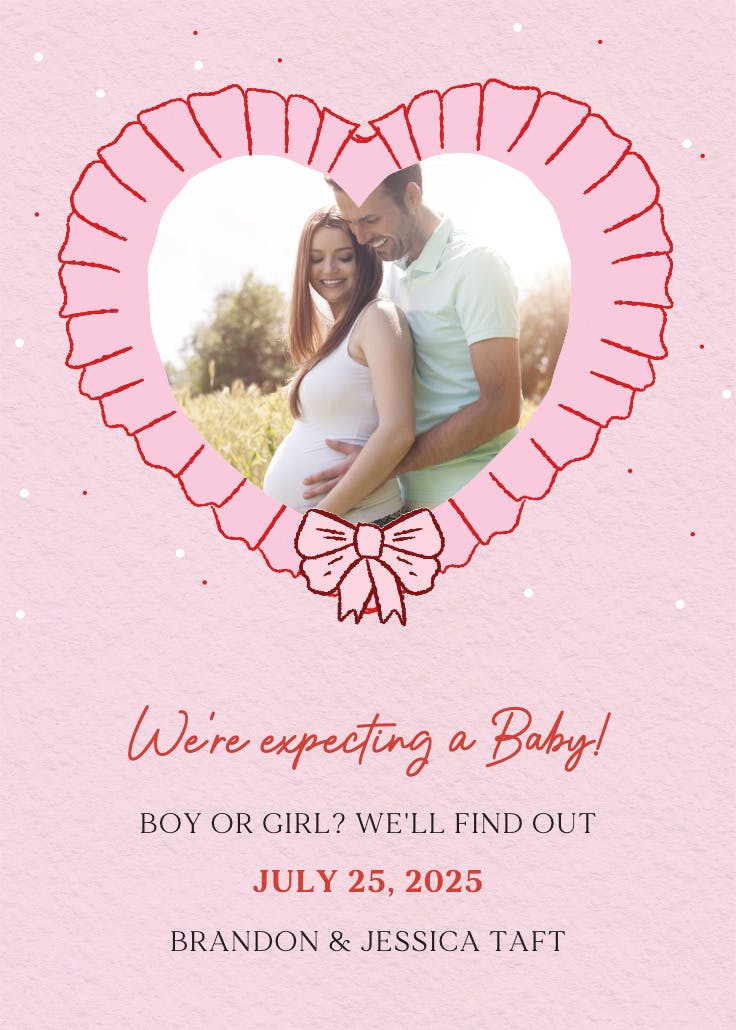 Ruffle heart - pregnancy announcement