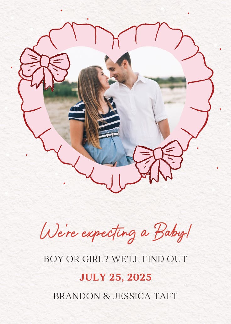 Ruffle heart - pregnancy announcement