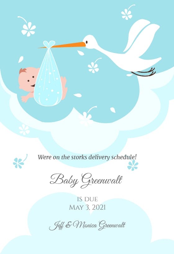 Scheduled delivery -  announcement card template