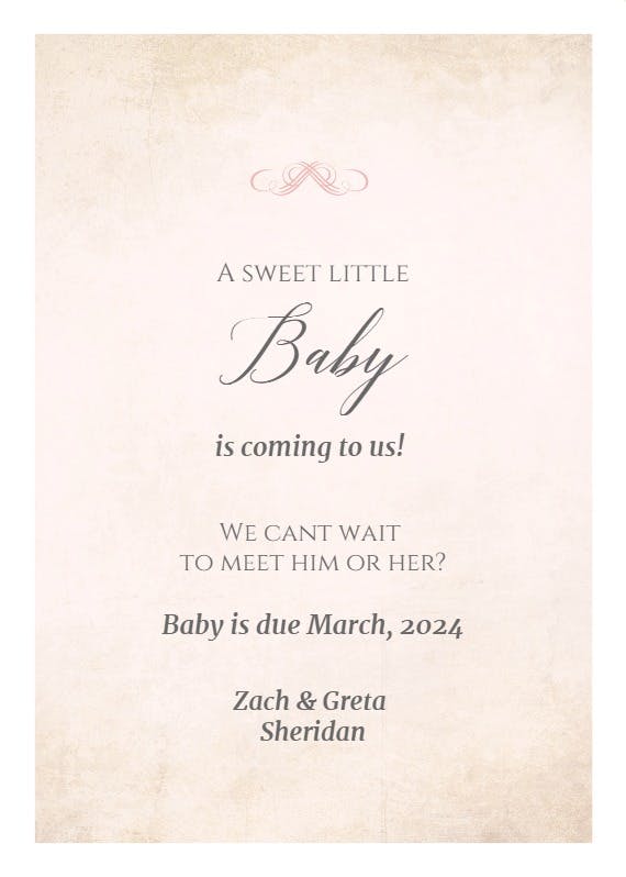 Sweet secret - pregnancy announcement