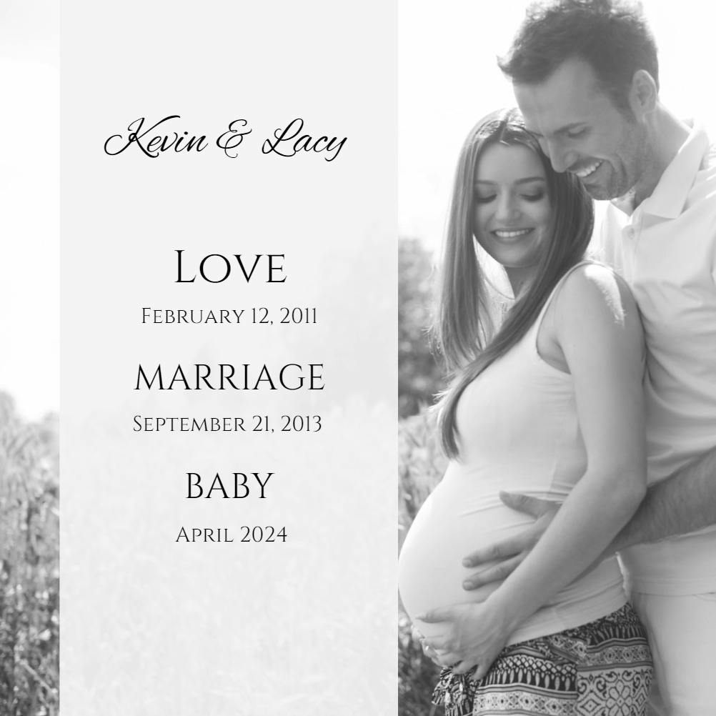 Then comes baby -  announcement card template