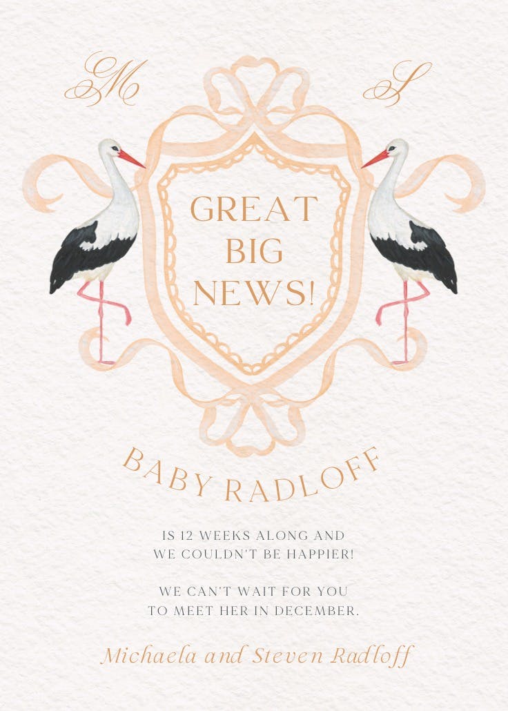 Great big news - anuncio para embarazo