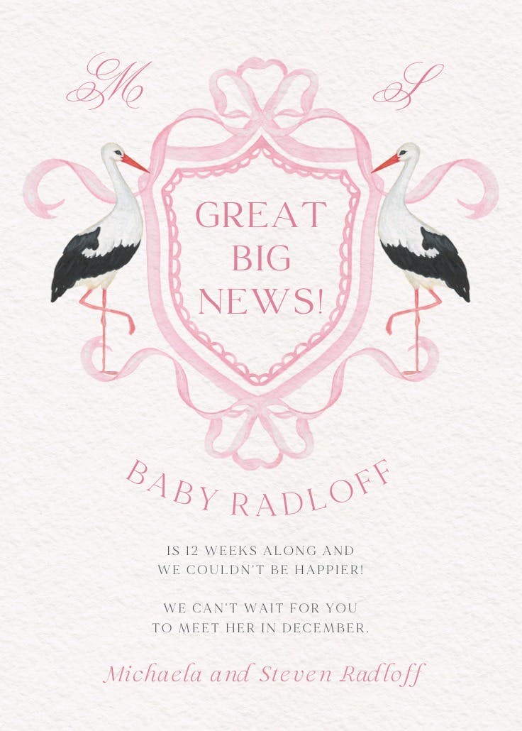 Great big news - anuncio para embarazo