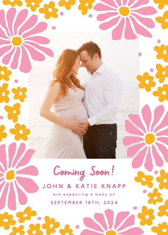 Warm florals - pregnancy announcement
