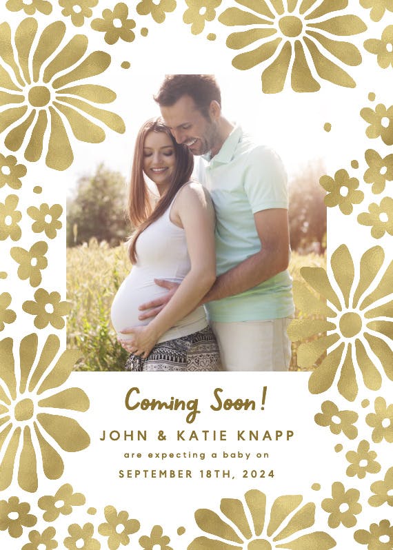 Warm florals - pregnancy announcement