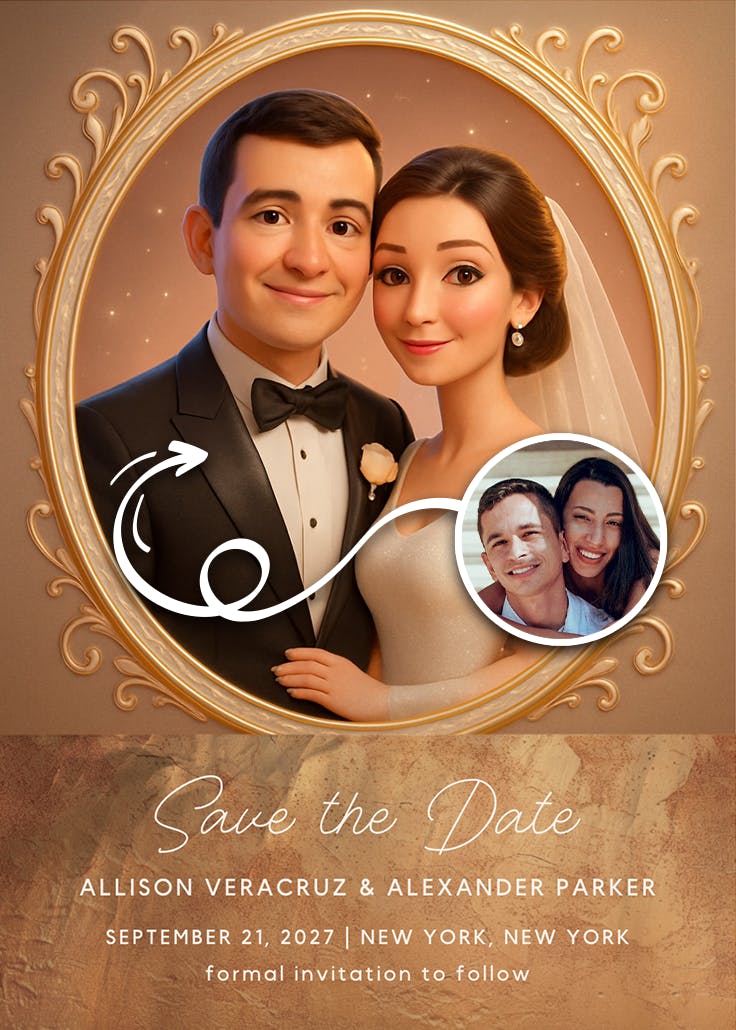 Vintage cameo - save the date card