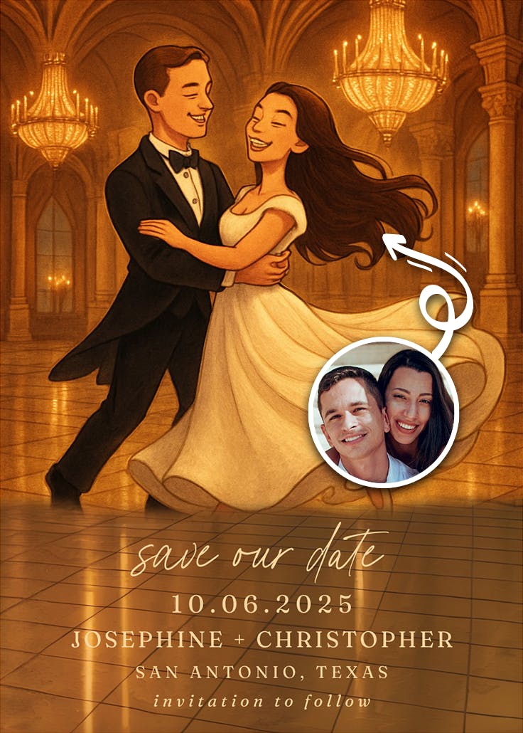 A dance to forever - save the date card